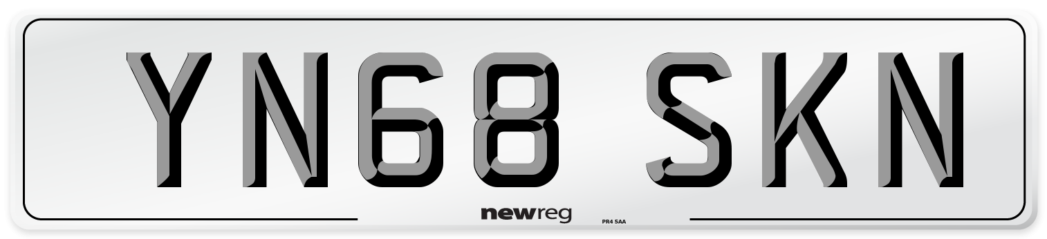 YN68 SKN Number Plate from New Reg